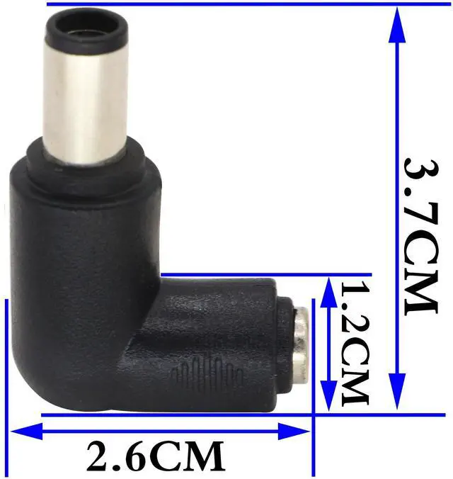 Alt view image 2 of 7 - Vszerda DC7.4x5.0mm Male 90 Degree Angle to DC5.5x2.1mm Female Adapter 5 Volt DC Barrel Power Jack Charging Cable Connector for Tablet (DC7.4x5.0mm)(2pack)