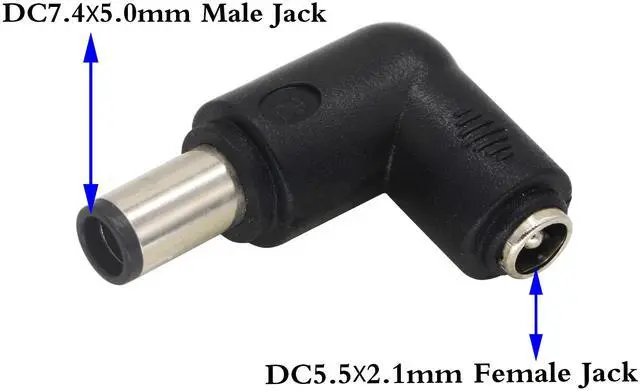 Alt view image 3 of 7 - Vszerda DC7.4x5.0mm Male 90 Degree Angle to DC5.5x2.1mm Female Adapter 5 Volt DC Barrel Power Jack Charging Cable Connector for Tablet (DC7.4x5.0mm)(2pack)