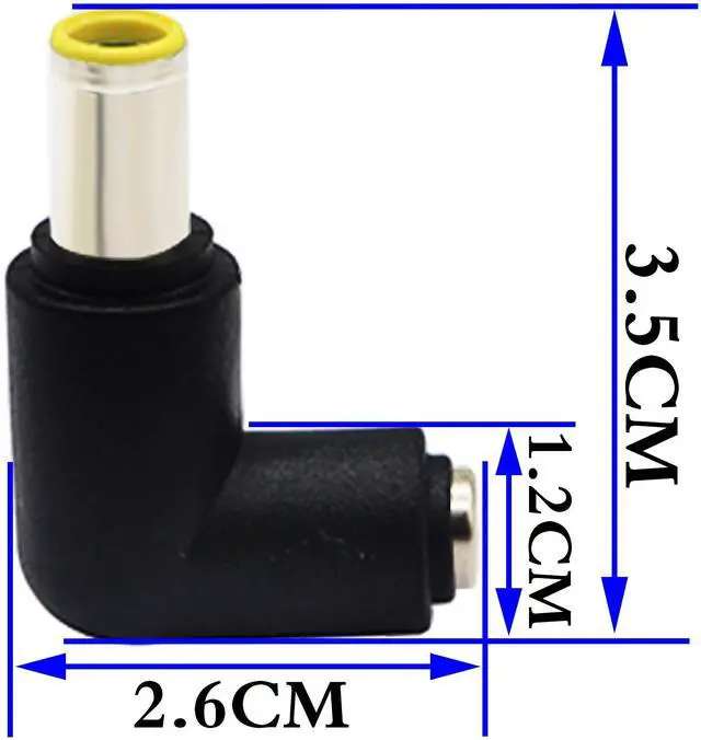 Alt view image 2 of 7 - Vszerda DC 7.9x5.5mm Male 90 Degree Angle to DC5.5x2.1mm Female Adapter 5 Volt DC Barrel Power Jack Charging Cable Connector for Tablet (DC7.9x5.5mm)(2pack)