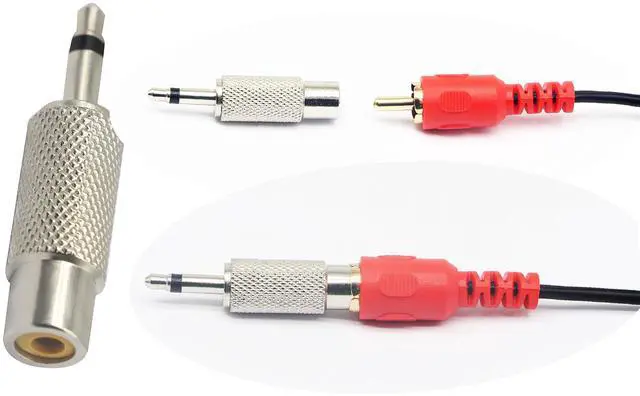 Alt view image 6 of 7 - Vszerda RCA to 3.5MM Audio TS Adapter 3.5mm 1/8" Mono Plug Male to RCA Female Jack Adaptor ConnectorSilver (2 Packs, 2-Pole)