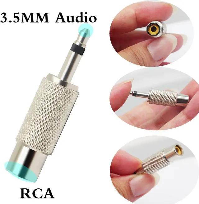 Alt view image 7 of 7 - Vszerda RCA to 3.5MM Audio TS Adapter 3.5mm 1/8" Mono Plug Male to RCA Female Jack Adaptor ConnectorSilver (2 Packs, 2-Pole)