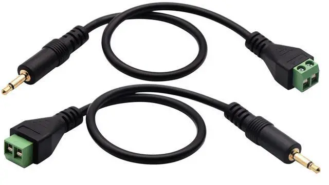 Alt view image 4 of 7 - Vszerda 3.5mm Screw Terminal Block Connector Cable (1/8Inch) 3.5mm TS Mono Male to 2 Pin/Way Female Bolt Screw AUX Headphone Type Adapter Cable30CM/2Packs) (2Pole/M)