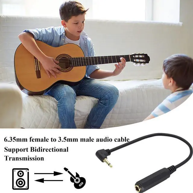 Alt view image 6 of 7 - Vszerda Right Angle Gold Plated 1/4 Mono to 1/8 Cable 90 Degree TS 3.5mm Mono Audio 1/8 inch Male to 6.35mm 1/4 inch Female Jack Converter Cable for Amplifier, Speaker, Guitar(30CM/1Pack)