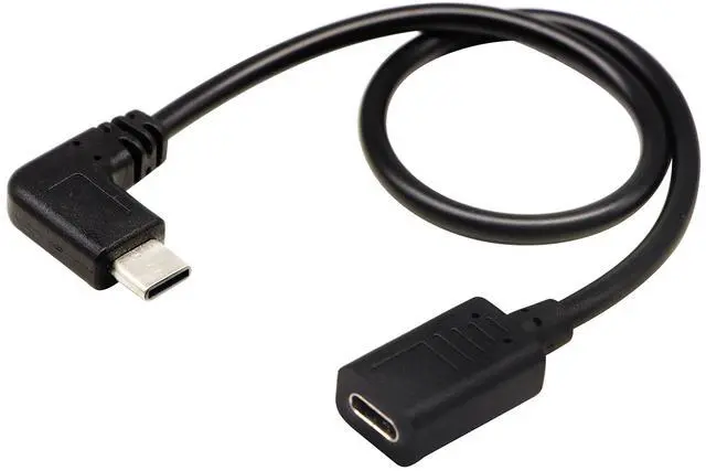 Alt view image 6 of 7 - Vszerda (2-Pack 90 DegreeType C Extender Cable, Right & Left Angled USB-C USB 2.0 Type-C Male to Female Extension Cable for Charging and Data Transmission (Note: Audio,Video is not Supported-30CM)