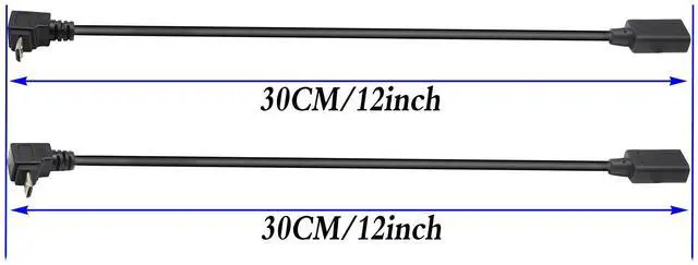 Alt view image 2 of 7 - Vszerda (2-Pack)Micro USB to Type-C Extender Cable, USB 3.1 Type-C Female to 90 Degree Up & Angled Down Micro USB Male Extension Cable Data Sync and Charging Cable for & Tablet & Mobile Phone (30CM)