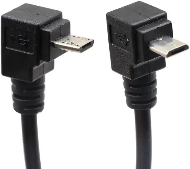 Alt view image 6 of 7 - Vszerda (2-Pack)Micro USB to Type-C Extender Cable, USB 3.1 Type-C Female to 90 Degree Up & Angled Down Micro USB Male Extension Cable Data Sync and Charging Cable for & Tablet & Mobile Phone (30CM)