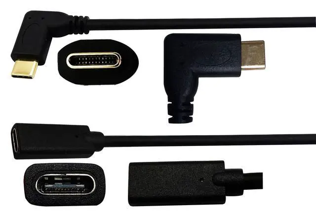 Alt view image 3 of 7 - Vszerda 3.1 USB Type C Male to Female 90 Degree Connector Extender Cable, Supports Charging, Data, Audio, Video - 1M, M/F for New MacBook Pro 2017, USB-C Hub