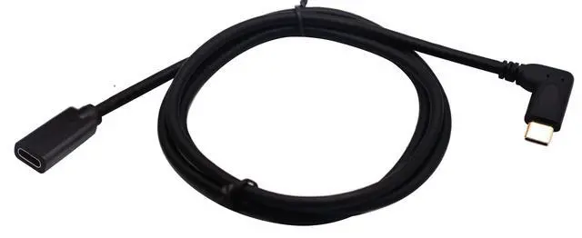 Alt view image 4 of 7 - Vszerda 3.1 USB Type C Male to Female 90 Degree Connector Extender Cable, Supports Charging, Data, Audio, Video - 1M, M/F for New MacBook Pro 2017, USB-C Hub