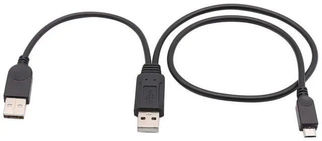 Main image of Vszerda USB 2.0 A Dual Power Micro Cable, USB 2.0 A Male to USB 2.0 A +Micro USB Male Y Adapter Charging Cable for Samsung, HTC, Tablet and More Extension Cable (1.7 ft)