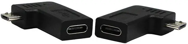 Main image of Vszerda Micro USB 2.0 to USB C Adapter,Right & Left Micro USB Male to USB Type C Female Data Sync and Charging Converter Adapter for Phones, Computers, Tablets (90 Degree Micro USB 2.0) 2 Packs