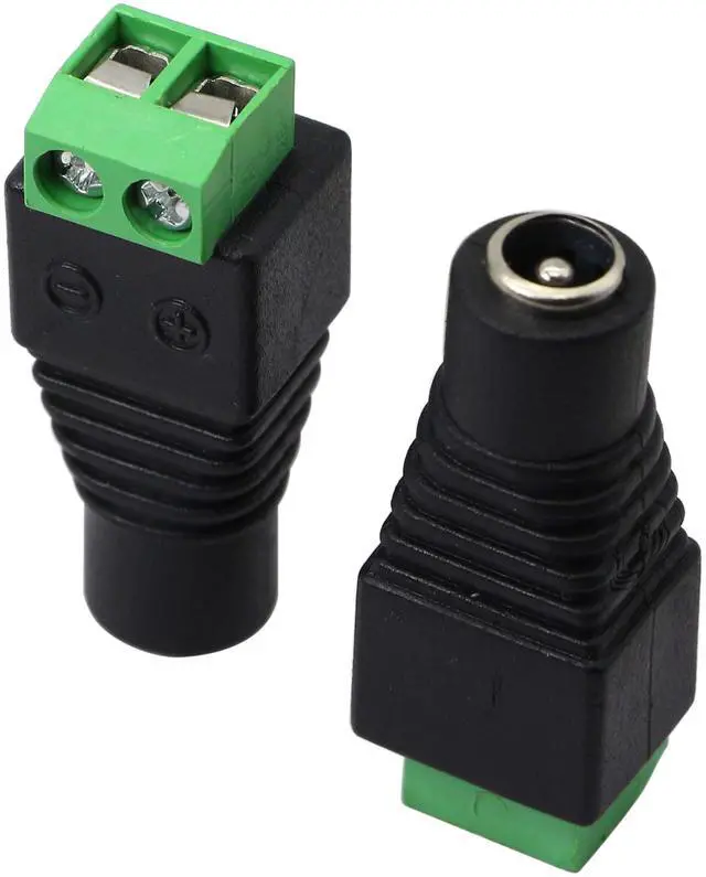 Alt view image 6 of 7 - Vszerda DC 5.5 X 2.1mm Adapter - 2.1mm to 5.5mm Female Barrel Power Jack to 2 Pin/Way Female Bolt Screw Type Terminals Connector for CCTV Security Camera, LED Strip Light (20 Pack)
