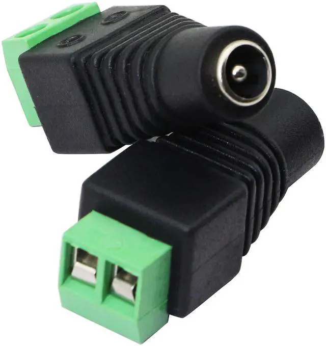 Alt view image 7 of 7 - Vszerda DC 5.5 X 2.1mm Adapter - 2.1mm to 5.5mm Female Barrel Power Jack to 2 Pin/Way Female Bolt Screw Type Terminals Connector for CCTV Security Camera, LED Strip Light (20 Pack)