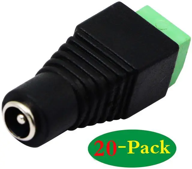 Alt view image 3 of 7 - Vszerda DC 5.5 X 2.1mm Adapter - 2.1mm to 5.5mm Female Barrel Power Jack to 2 Pin/Way Female Bolt Screw Type Terminals Connector for CCTV Security Camera, LED Strip Light (20 Pack)