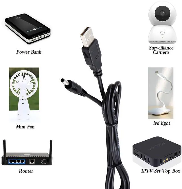 Alt view image 6 of 7 - Vszerda USB 2.0 A Male to DC 3.5x1.35mm Male Adapter Cable 5 Volt DC Barrel Power Jack Charging Cable for Tablet, Electronic Dog, Access Control Attendance (1M/3.3ft, DC 3.5x1.35mm)(2packs)