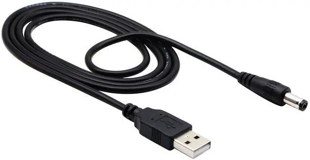 Alt view image 2 of 7 - Vszerda USB 2.0 A Male to DC 5.5x2.5mm Male Adapter Cable 5 Volt DC Barrel Power Jack Charging Cable for Tablet, Electronic Dog, Access Control Attendance (1M/3.3ft, DC5.5x2.5mm)(2packs)