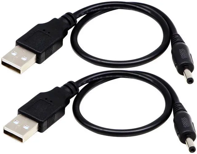 Main image of Vszerda USB 2.0 A Male to DC 3.5x1.35mm Male Adapter Cable 5 Volt DC Barrel Power Jack Charging Cable for Tablet, Electronic Dog, Access Control Attendance (28CM/11inch, DC 3.5x1.35mm)(2packs)