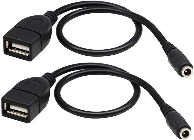 Main image of Vszerda USB 2.0 AFemale to DC 3.5x1.35mm Female Adapter Cable 5 Volt DC Barrel Power Jack Charging Cable for Tablet, Electronic Dog, Access Control Attendance (28CM/11inch F/F, DC 3.5x1.35mm-2packs)