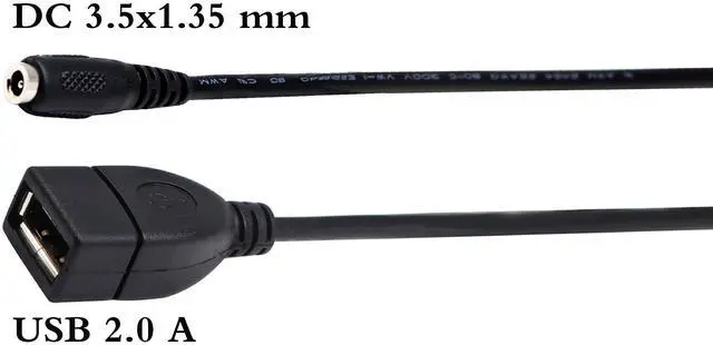 Alt view image 5 of 7 - Vszerda USB 2.0 AFemale to DC 3.5x1.35mm Female Adapter Cable 5 Volt DC Barrel Power Jack Charging Cable for Tablet, Electronic Dog, Access Control Attendance (28CM/11inch F/F, DC 3.5x1.35mm-2packs)