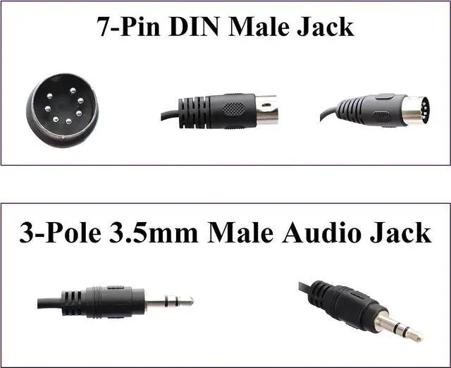 Alt view image 6 of 7 - Vszerda 3.5mm to Midi Cable,7-Pin Din Male to 3.5mm(1/8in) Stereo Male Audio Cable Compatible with iPad/iPhon/MP3/PC/TV/Android to Bang & Olufsen Naim, Quad.Stereo Systems(0.5 Meter/1.6ft)