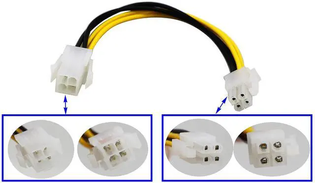 Alt view image 6 of 7 - Vszerda (2-Pack) 4-Pin Molex M/F SATA Cable ATX 12V Power Supply 4-Pin CPU Male to Female CPU Motherboard Power SATA Extension Cable(20CM/8 Inch)