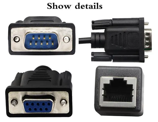 Alt view image 4 of 7 - Vszerda RJ45 to RS232 Cable, DB9 9-Pin Serial Port Female&Male to RJ45 Female Cat5/6 Ethernet LAN Console15CM/6Inch 2Pack