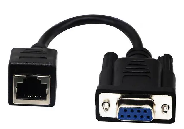 Alt view image 5 of 7 - Vszerda RJ45 to RS232 Cable, DB9 9-Pin Serial Port Female&Male to RJ45 Female Cat5/6 Ethernet LAN Console15CM/6Inch 2Pack