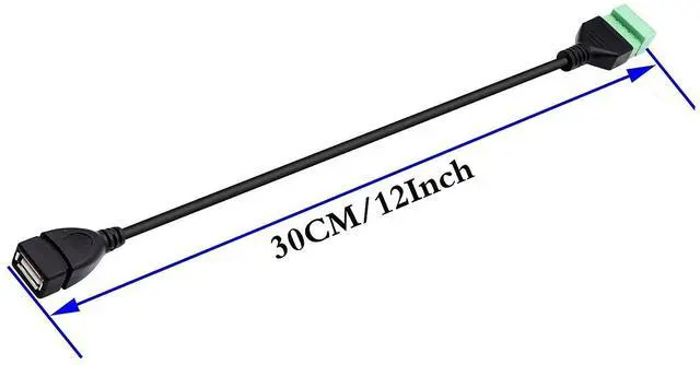 Alt view image 2 of 7 - Vszerda USB 2.0 A Screw Terminal Block Connector Cable USB 2.0 A Female Plug to 5 Pin Way Bolt Screw with Shield terminals Pluggable Type Adapter Connector Converter Cable30CM2Pack Female