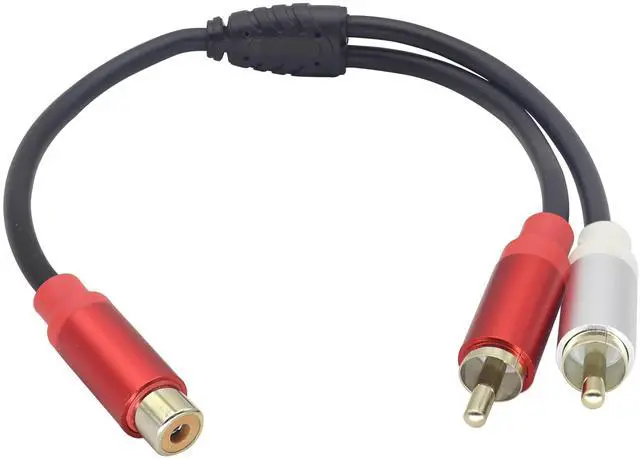 Main image of Vszerda Gold-Plated Red/White Double RCA Male Head to RCA Female Stereo Audio Extension Cable, Flexible PVC Audio Cable for Speakers,Home Theaters, High-Definition Tvs and Game Consoles(30 CM)