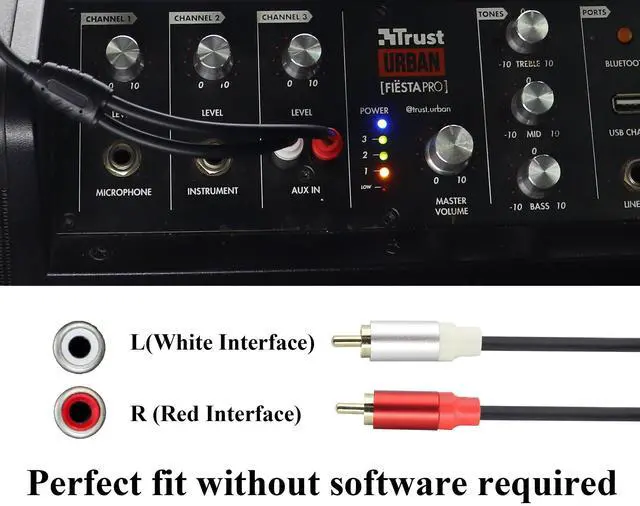 Alt view image 4 of 7 - Vszerda Gold-Plated Red/White Double RCA Male Head to RCA Female Stereo Audio Extension Cable, Flexible PVC Audio Cable for Speakers,Home Theaters, High-Definition Tvs and Game Consoles(30 CM)