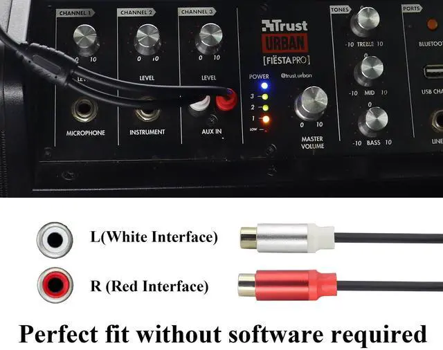 Alt view image 4 of 7 - Vszerda RCA Y Splitter Cable Dual Female RCA to Single Male Audio Jack Plug Splitter Converter Cable Compatible with Speakers, Home Theaters, and High-Definition Tvs.(30 CM)