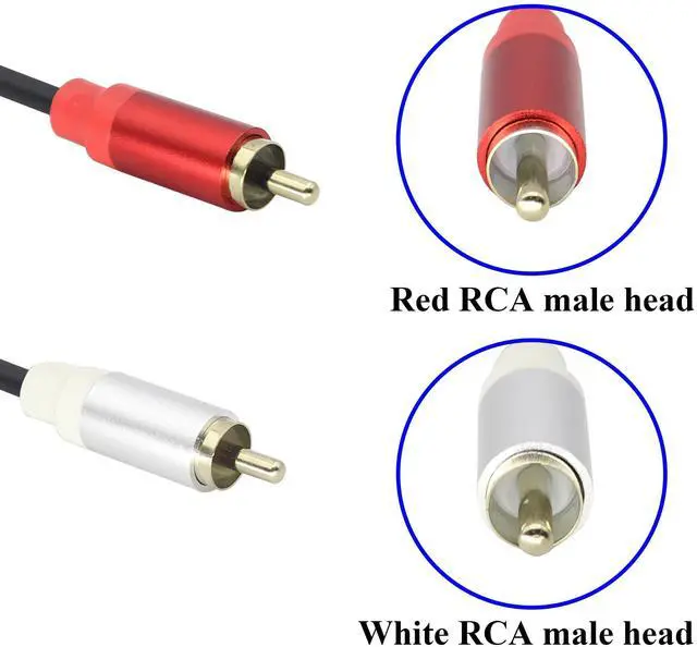 Alt view image 3 of 7 - Vszerda Gold-Plated Red and White Double RCA Male to RCA Male Cable, High Flexibility PVC Gold-Plated High Fidelity Cable, Suitable for Home Cinemas, High-Definition Tvs, Game Consoles, Etc.(30 CM)