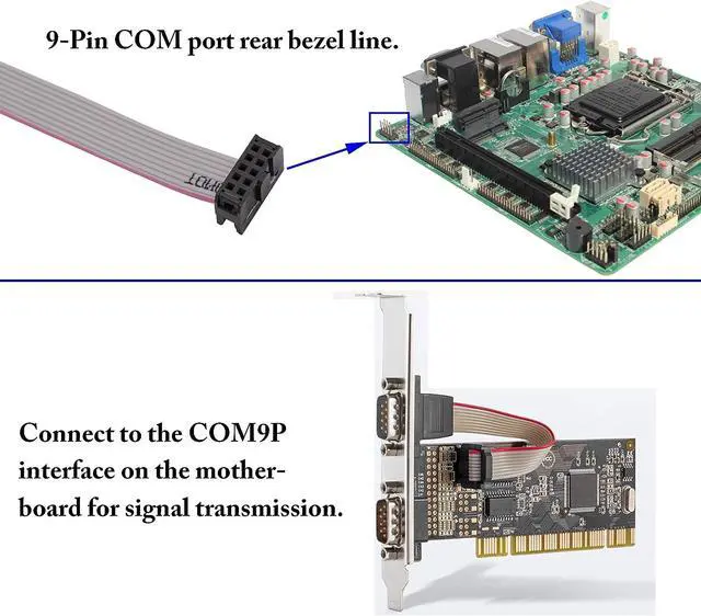 Alt view image 6 of 7 - Vszerda 1Port DB9 RS232Serial Port Bracket to 10 pin HeaderRibbon Cable Connector Adapter, DB9 Serial Male to 10P Motherboard Header Panel Mount Cable Serial Port Bracket (12in 4Pcs) (1 Port)