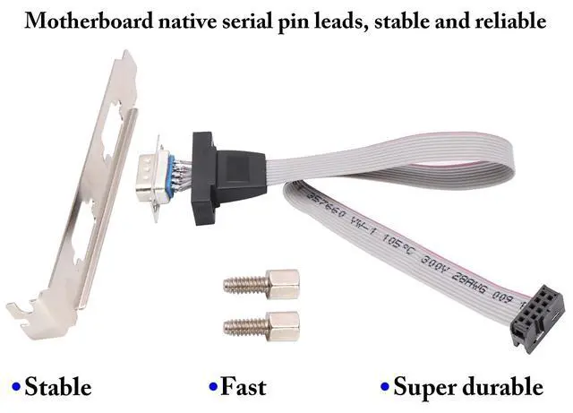 Alt view image 4 of 7 - Vszerda 2 Port DB9 RS232Serial Port Bracket to 10 pin HeaderRibbon Cable Connector Adapter, DB9 Serial Male to 10P Motherboard Header Panel Mount Cable Serial Port Bracket (12in 4Pcs) (2 Port)