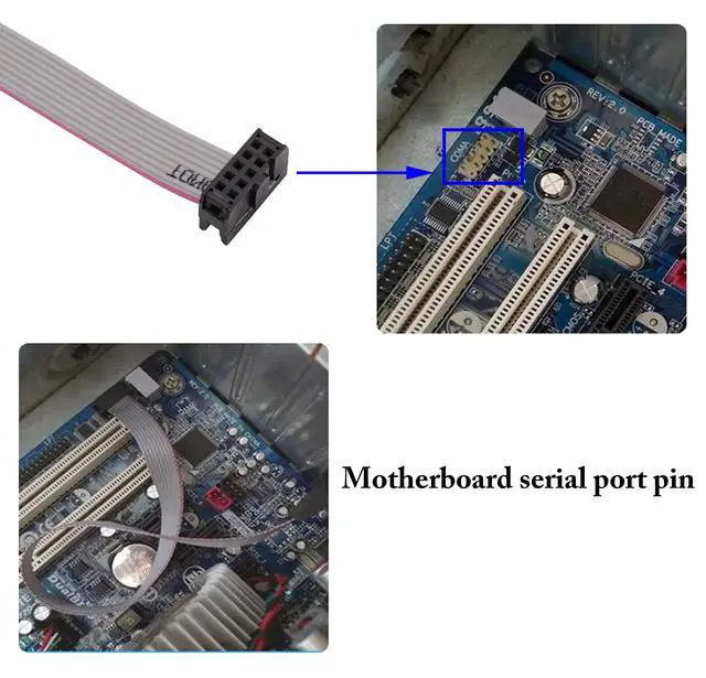 Alt view image 6 of 7 - Vszerda 2 Port DB9 RS232Serial Port Bracket to 10 pin HeaderRibbon Cable Connector Adapter, DB9 Serial Male to 10P Motherboard Header Panel Mount Cable Serial Port Bracket (12in 4Pcs) (2 Port)