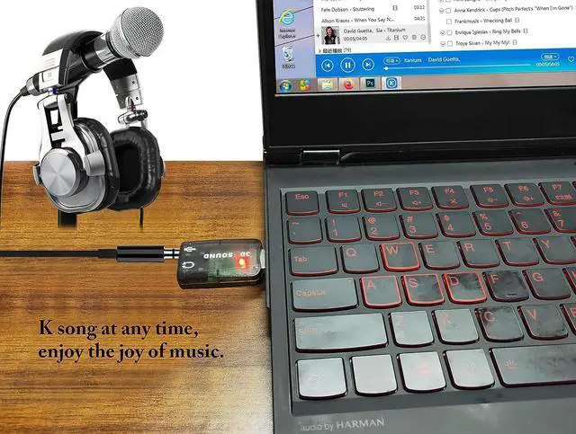 Alt view image 4 of 7 - BUCIER External 5.1 USB Stereo Sound Card USB 2.0 to 3D Audio Sound Card Adapter Virtual 5.1 Channel for Windows and Mac, PC, Notebook with 3.5mm Headphone and Microphone - 2 Pack/Black