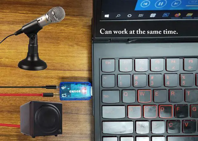 Alt view image 4 of 7 - Vszerda External 5.1 USB Stereo Sound Card USB 2.0 to 3D Audio Sound Card Adapter Virtual 5.1 Channel for Windows and Mac, PC, Notebook with 3.5mm Headphone and Microphone - 2 Pack(Blue)