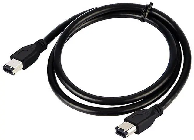 Main image of Vszerda 5FT/1.8M FireWire 400 to FireWire 400 6-6 ilink Cable 6 Pin to 6 Pin Firewire DV iLink Male to Male IEEE 1394A Cable(Black)