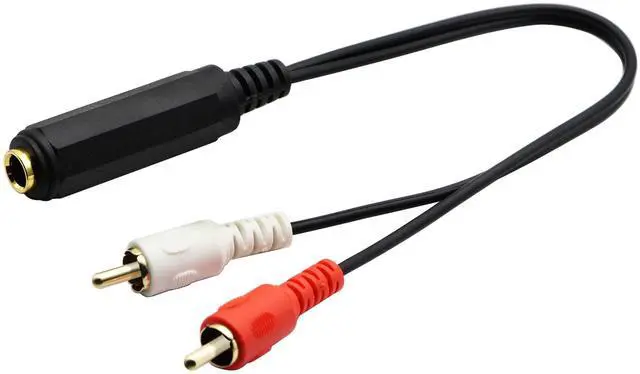 Alt view image 4 of 7 - Vszerda 6.35mm to 2 RCA Y Splitter Cable, Gold-Plated 6.35mm (1/4 inch) TRS Female to 2 (Dual) RCA Male Stereo Audio Y Splitter Extension Adapter Cable (12Inch/30CM)