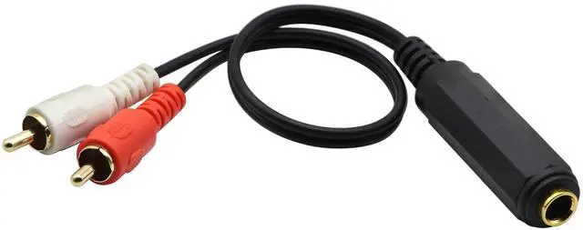 Alt view image 6 of 7 - Vszerda 6.35mm to 2 RCA Y Splitter Cable, Gold-Plated 6.35mm (1/4 inch) TRS Female to 2 (Dual) RCA Male Stereo Audio Y Splitter Extension Adapter Cable (12Inch/30CM)