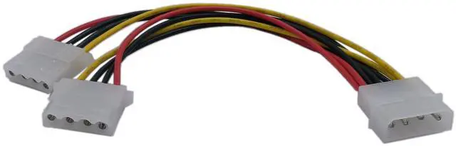 Alt view image 2 of 4 - Vszerda Molex 4 Pin Power Supply Y Splitter Cable - 2 Female to 1 Male (2 Pack)