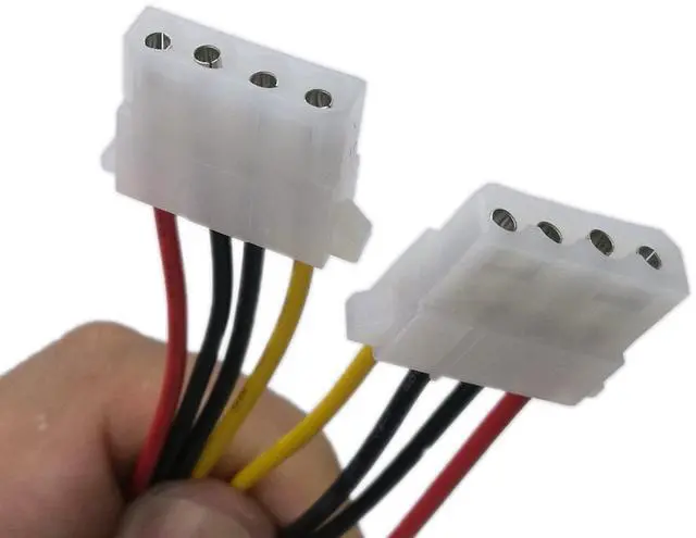 Alt view image 4 of 4 - Vszerda Molex 4 Pin Power Supply Y Splitter Cable - 2 Female to 1 Male (2 Pack)