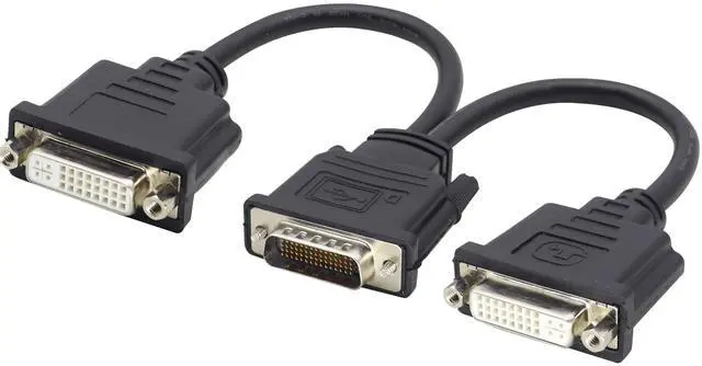 Alt view image 2 of 7 - Vszerda DMS-59 to DVI Splitter Cable Connector for Dual Monitor Setups or as a DVI Adapter Y Cord Dongle-10inch