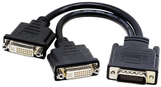 Main image of Vszerda DMS-59 to DVI Splitter Cable Connector for Dual Monitor Setups or as a DVI Adapter Y Cord Dongle-10inch
