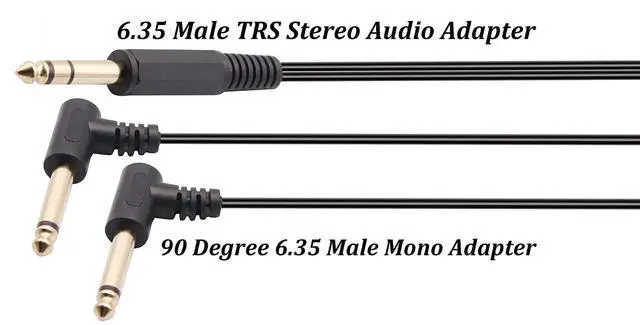 Alt view image 3 of 7 - Vszerda 6.35mm to 2 * 6.35 Audio Y Splitter Cable,Gold Plated 90 Degree 1/4 Inch 6.35mm Male TRS Stereo to 2(Dual) 6.35mm 1/4 Inch Male TS Mono Right Angle Y Splitter Audio Cable(1.8M/5.9 feet)