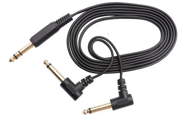 Alt view image 7 of 7 - Vszerda 6.35mm to 2 * 6.35 Audio Y Splitter Cable,Gold Plated 90 Degree 1/4 Inch 6.35mm Male TRS Stereo to 2(Dual) 6.35mm 1/4 Inch Male TS Mono Right Angle Y Splitter Audio Cable(1.8M/5.9 feet)