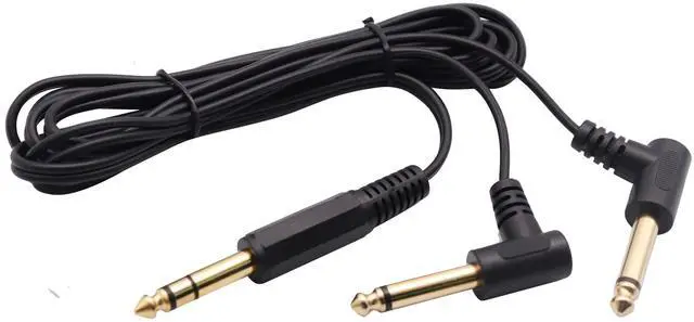 Alt view image 6 of 7 - Vszerda 6.35mm to 2 * 6.35 Audio Y Splitter Cable,Gold Plated 90 Degree 1/4 Inch 6.35mm Male TRS Stereo to 2(Dual) 6.35mm 1/4 Inch Male TS Mono Right Angle Y Splitter Audio Cable(1.8M/5.9 feet)