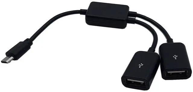 Main image of Vszerda Micro USB Host Cable,Micro USB Male to 2X Type A Dual USB Female OTG Adapter Converter Hub for Android Tablet Pc and Smart Phone Black