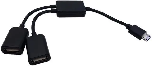 Alt view image 2 of 5 - Vszerda Micro USB Host Cable,Micro USB Male to 2X Type A Dual USB Female OTG Adapter Converter Hub for Android Tablet Pc and Smart Phone Black