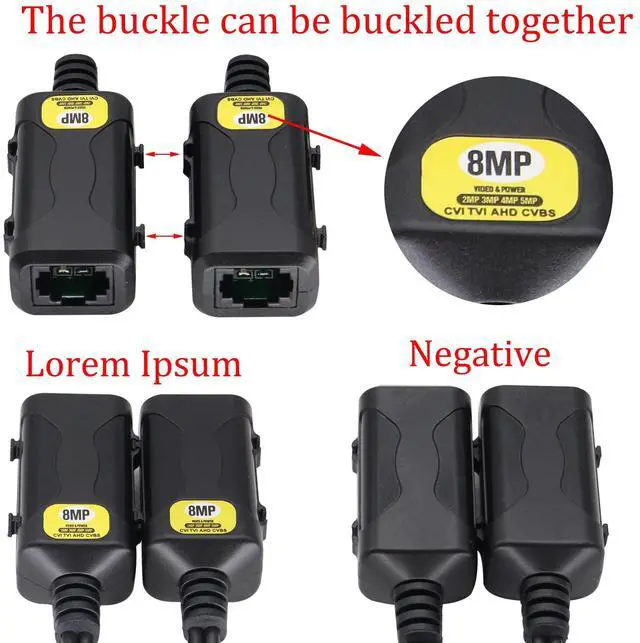 Alt view image 7 of 7 - Vszerda 8MP HD Balun RJ45 to BNC Video Baluns transceiver Passive with DC Power Jack for 720P-1080P 3MP 4MP 5MP 8MP HD-CVI/TVI/AHD/CVBS CCTV Security DVR Surveillance Camera System(16.5cm/2Pairs)