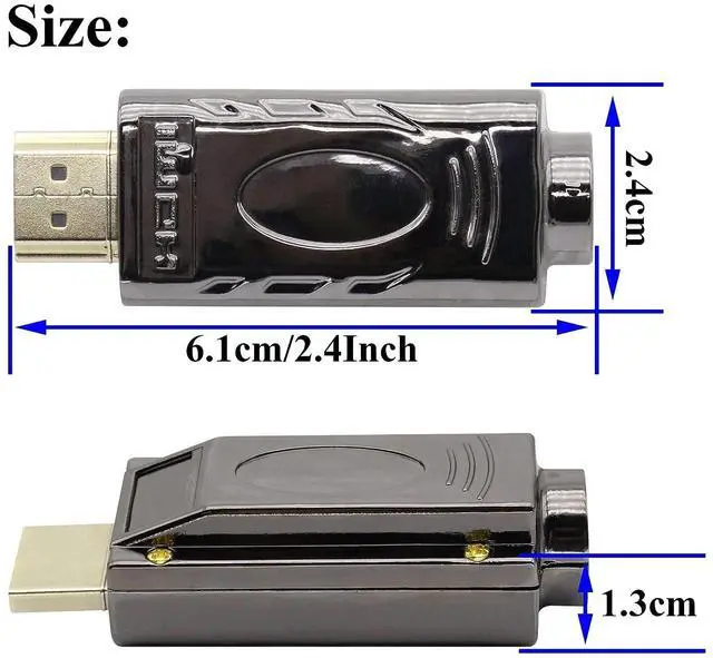 Alt view image 2 of 7 - Vszerda HDMI Solderless Head Screw Terminal Adapter, HDMI Male Solderless Module Plug Junction Box HD Cable Connector Signal Module with Metal Shell Adapter.(Metal Shell)(2Pack/Male
